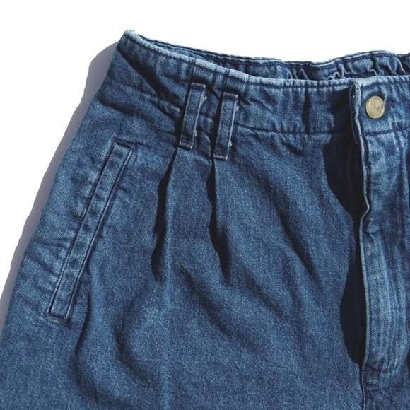 Dockers 90's Vintage Pleated Dark Wash High Rise Tapered Ankle Cut Mom Jeans 12 - Picture 10 of 14